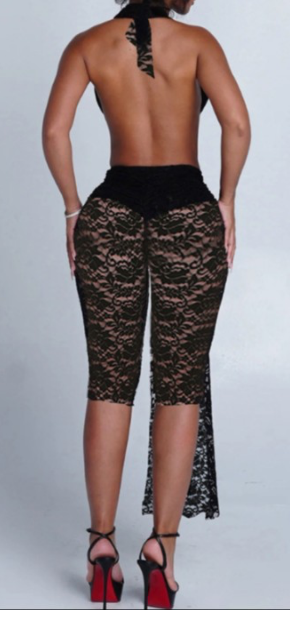Lace cross tie jumpsuit